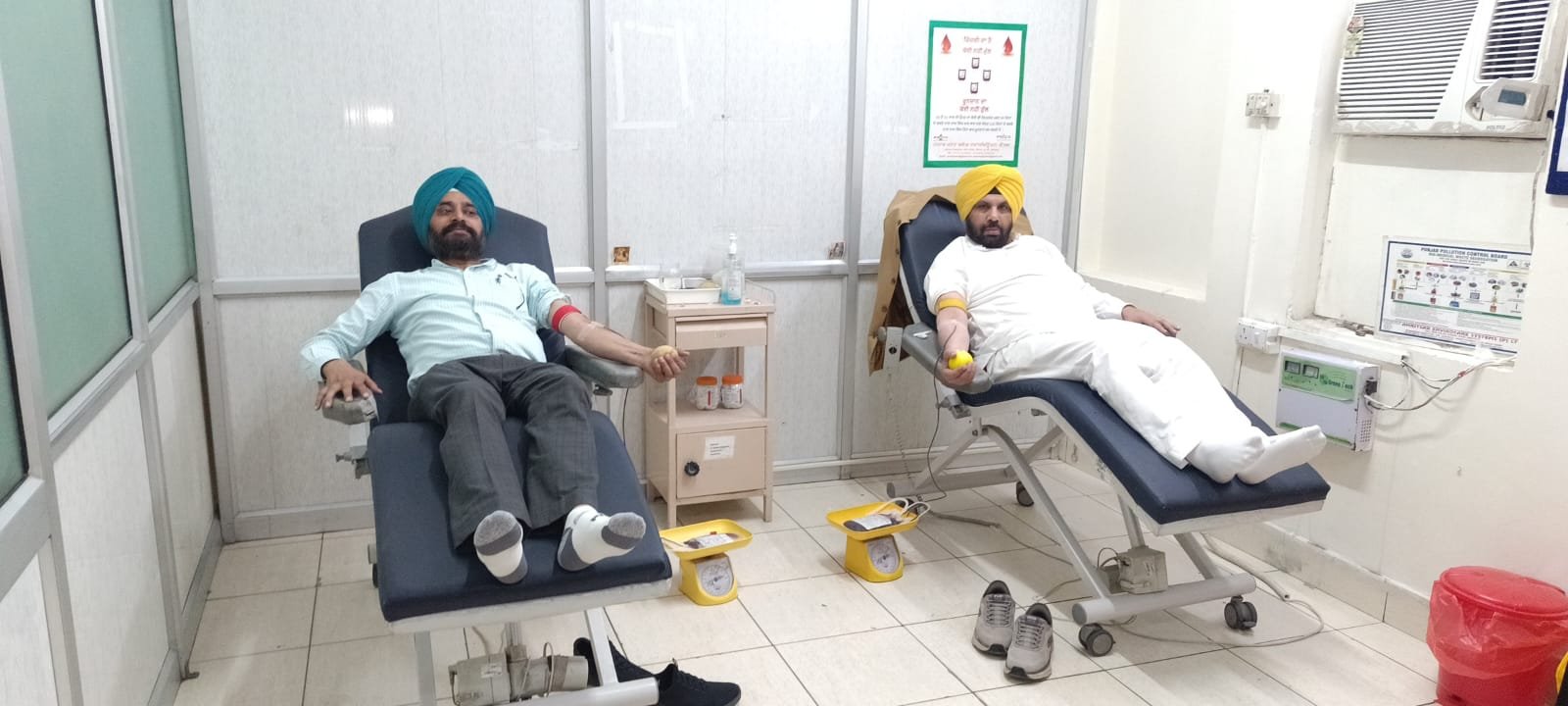 Donates Blood for Injured